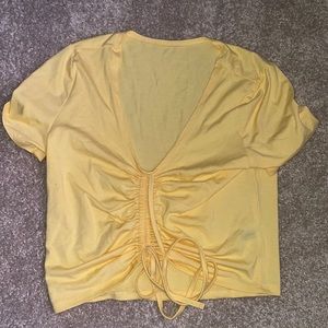 Yellow scrunch crop top